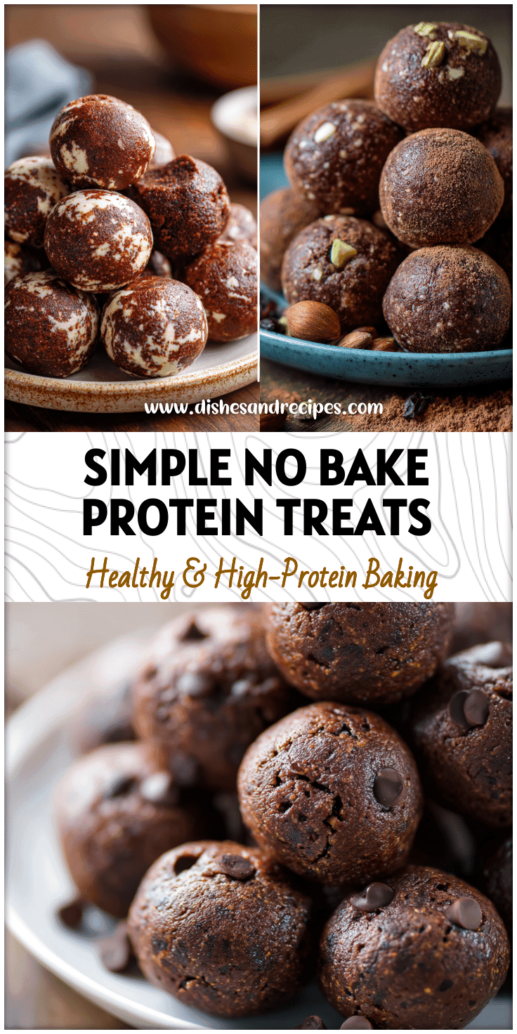 Plate of rich No Bake Protein Brownie Bites showing Healthy Protein Brownie Bites and Easy Protein Dessert Ideas for Paleo or Vegan Protein Brownies